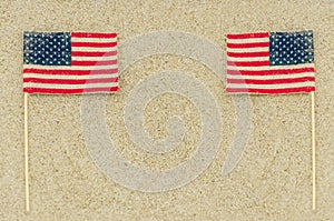 Patriotic USA background on the sandy beach