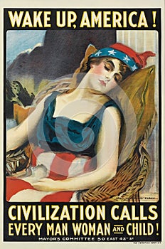 Patriotic wartime poster in big resolution - propaganda