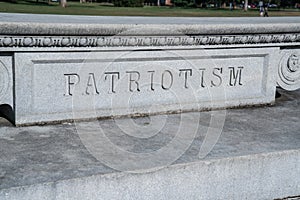 Patriotism Sign Carved in Stone