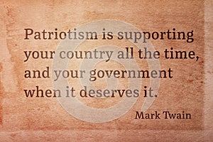 patriotism is support Twain