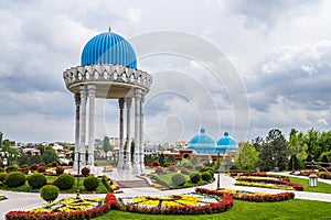 Patriots Memorial and Museum of Victims of Political Repression in park in spring in Tashkent in Uzbekistan