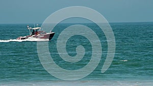 Patrolling Pacific Ocean Sheriff in a Boat