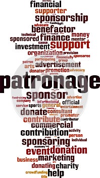 Patronage word cloud photo