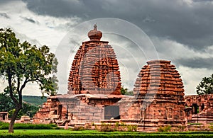 Pattadakal temple complex group of monuments breathtaking stone art with dramatic sky