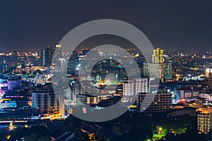 Pattay cityscape view at night, Thailand