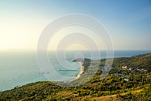 Pattaya beach and city bird eye view, Chonburi,