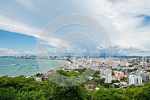 Pattaya beach and city , Chonburi, Thailand