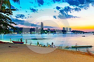 Pattaya beach in the evening