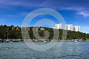 Pattaya city with blue sky