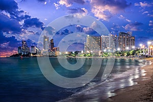 Pattaya City and Sea in Twilight, Thailand