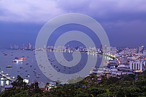 Pattaya City Skyline Dusk