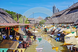 Pattaya Floating Market in Chonburi City Thailand on Holiday