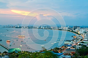 Pattaya Gulf in Twilight, Thailand