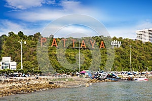 Pattaya sign, Pattaya city, Thailand.