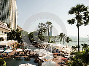 Pattaya, Thailand - March 7, 2019: Swimpool Pullman hotel Pattaya Thailand