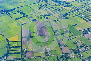 Pattered rural landscape below