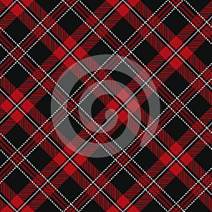Tartan seamless pattern, red , black , white