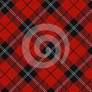 Tartan seamless pattern, red , black , white