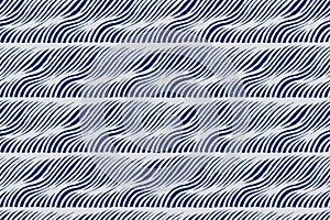 Hand drawn brush lines abstract curvy flowing water seamless pattern