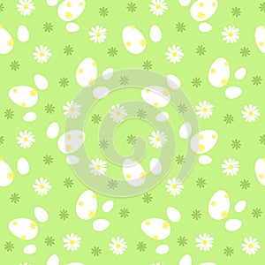 Easter eggs, flowers, dynamic seamless spring pattern for Easter, vector, flat design