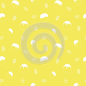 Easter cakes, eggs, seamless pattern of the Christian Easter holiday, vector illustration