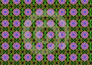 Green pattern with purple circles