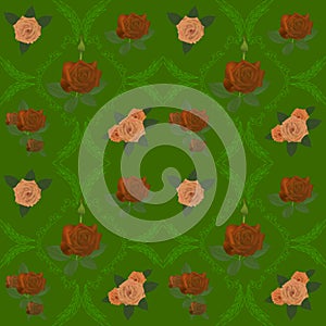 Pattern abstraction wallpaper rose red leaf green design flora