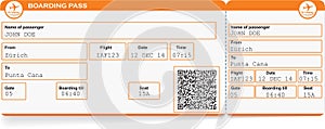 Pattern of airline boarding pass ticket