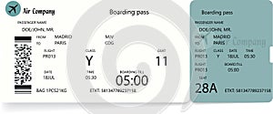 Pattern of airline ticket or boarding pass