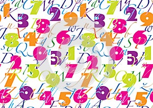 Patrón el alfabeto número sin costura 