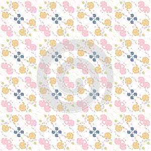 Pattern with animals and elements, retro