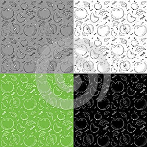 Pattern of apples on a colorful background