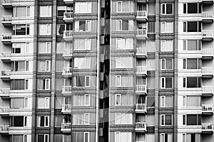 Pattern of Architecture geometric. Details balcony of building. Modern wall. Polygonal structure. Black and white of Abstract.