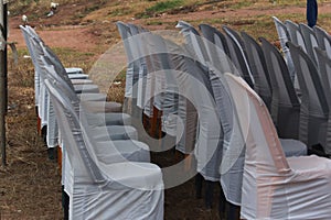 Pattern arragement of chairs on a ceremonial ground