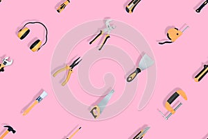 Various construction tools on an isolated background.