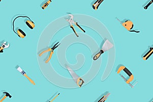 Various construction tools on an isolated background.