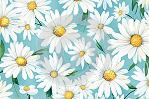 Pattern background chamomile plant flower daisy white spring floral nature seamless wallpaper summer