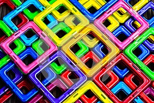 Pattern background of colored squares of the magnetic constructor