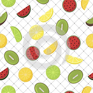 Pattern background with fruits, seamless - vector design photo