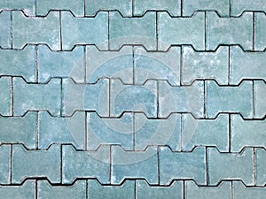 Pattern Background of Green Tiled Bricks Floor