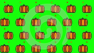 Pattern background with pumpkins. Pumpkins vegetable animation. Cute pattern animation with pumpkins. Healthy food background. 4K