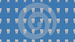 Pattern background of white teeth molars. 3d illustration