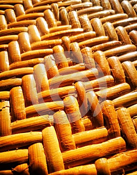 the pattern of the basketwork background.