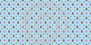 Pattern of bears on a blue background