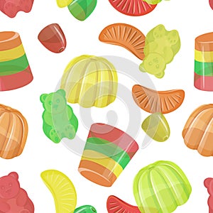 Pattern of beautiful realistic jelly assortement