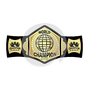 Pattern belt world champion martial arts isolated