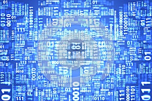 Pattern of binary code blue background.