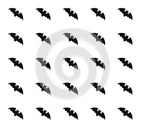 Pattern. Black bats on a white background. photo