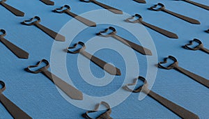 Pattern of black fabric ties with dark blue background