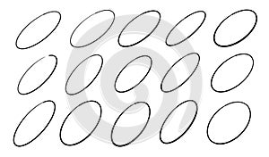 Pattern of Black Ovals on White Background photo